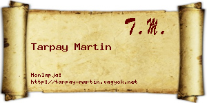 Tarpay Martin névjegykártya